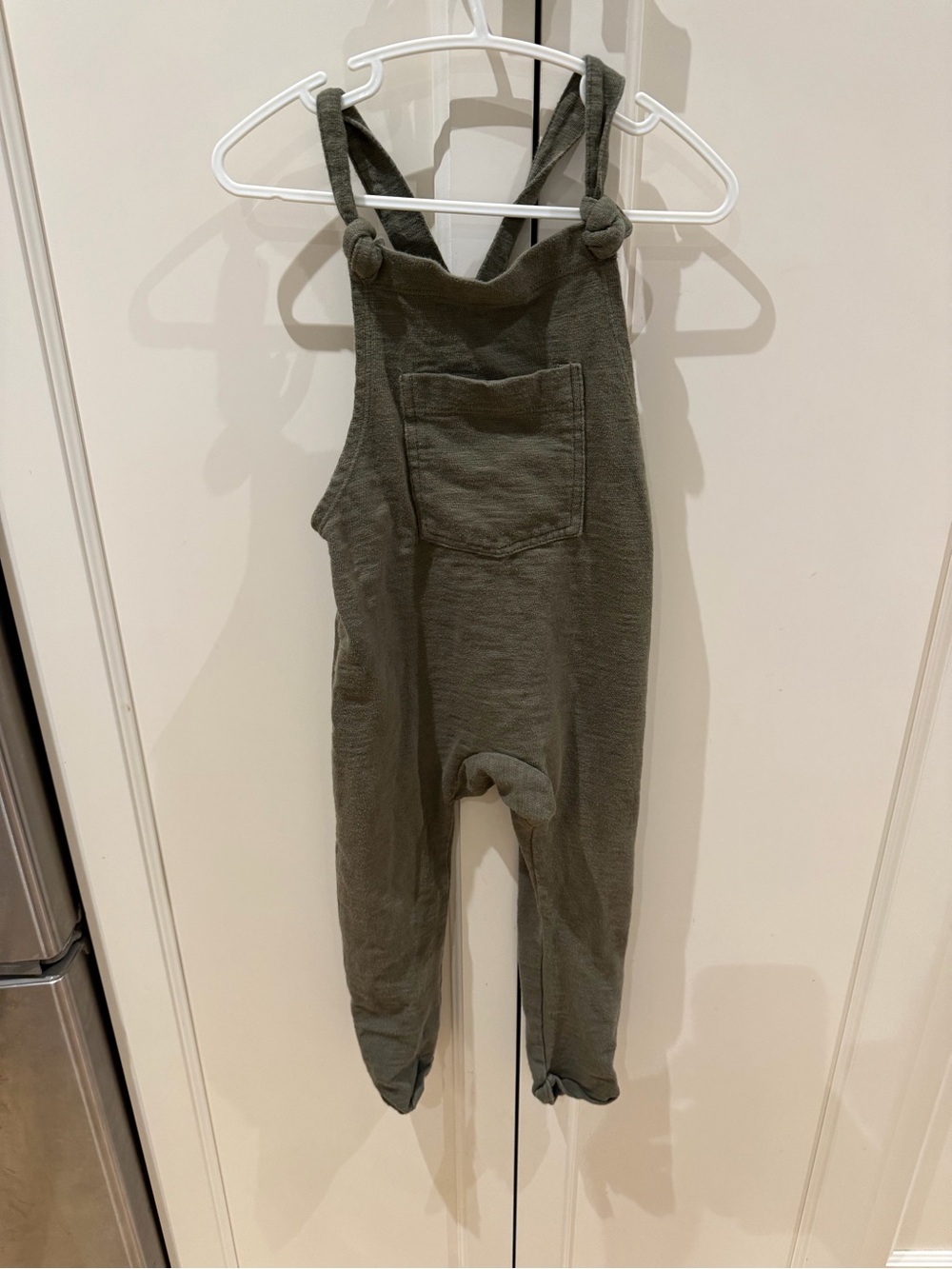 Mini mioche 12-24m Kids Olive Green Knotted-Strap One-Piece Overalls